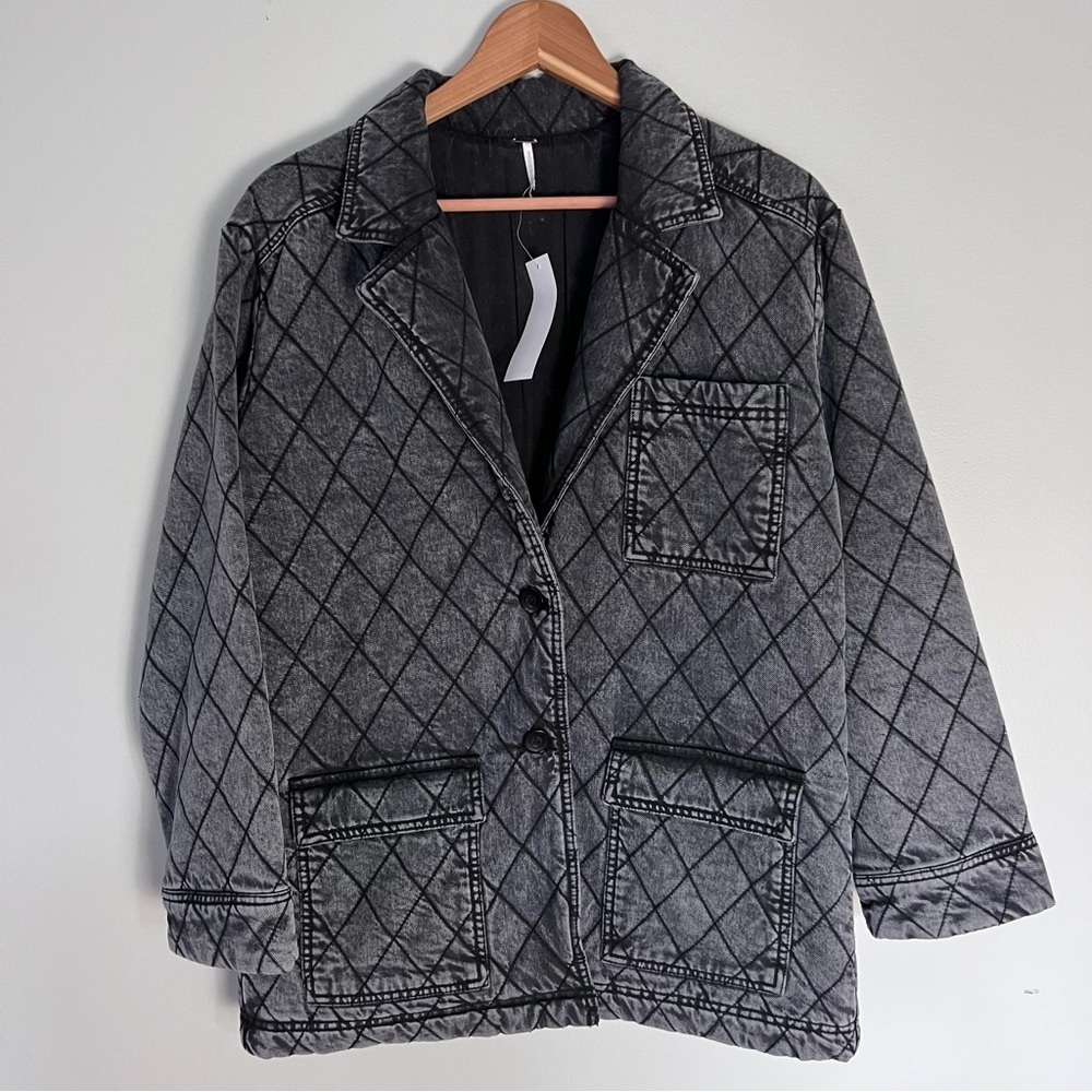 YFB Walker Quilted Denim Coat • Mineral Wash • Small